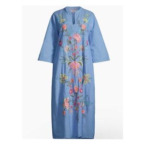 Johnny Was  100% cotton Mandarin Collar Midi Dress NEW